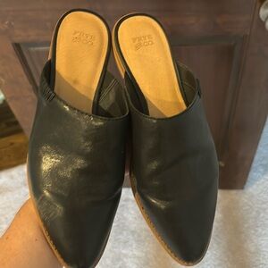 Frye and co pointy toe mules.